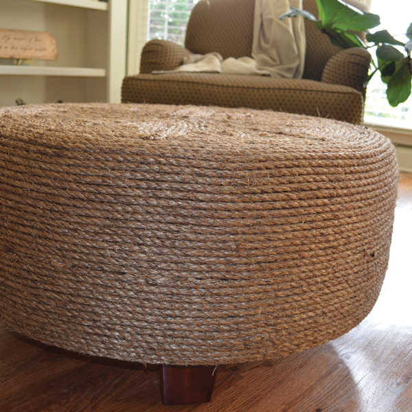 Make a Trendy Ottoman out of an Old Tyre