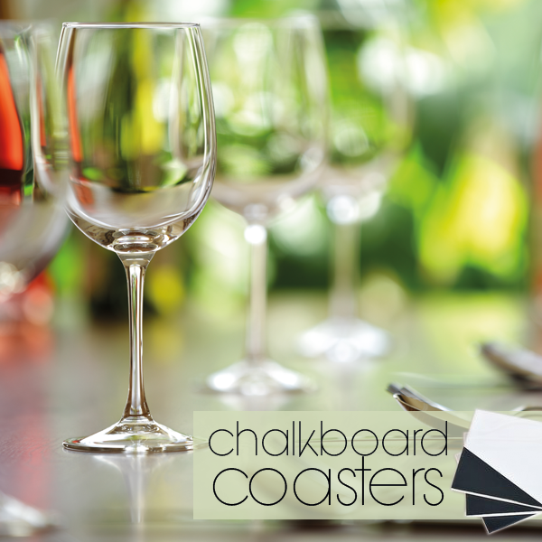 Make trendy chalkboard coasters