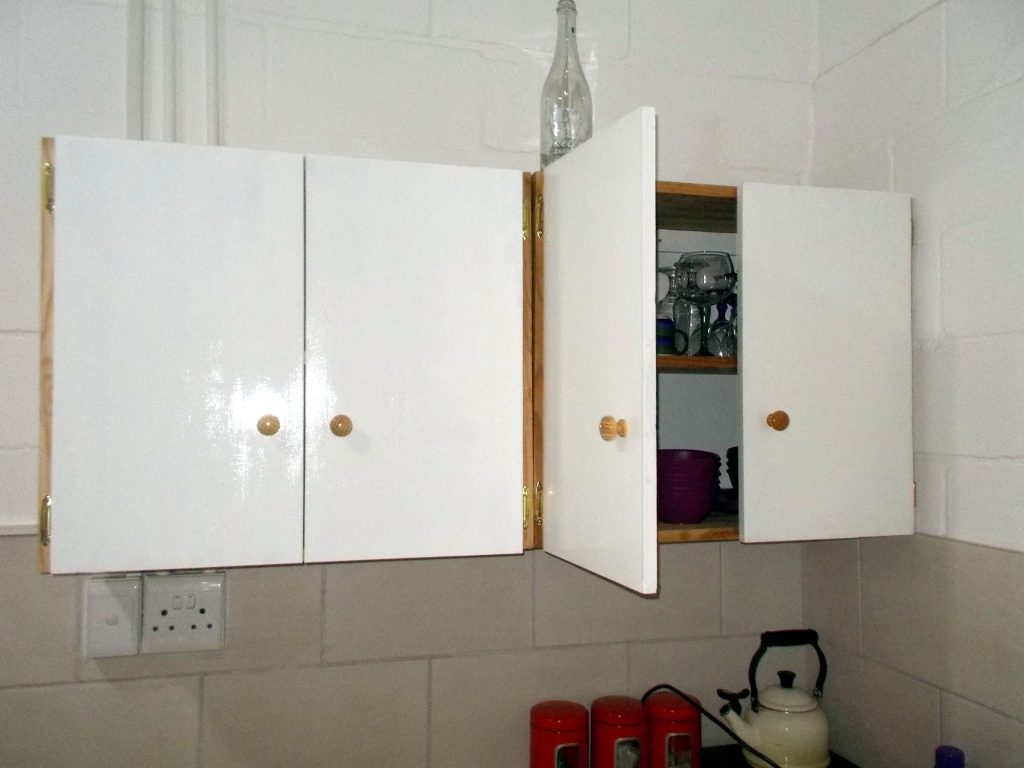 Recycle those old shelves into cupboards