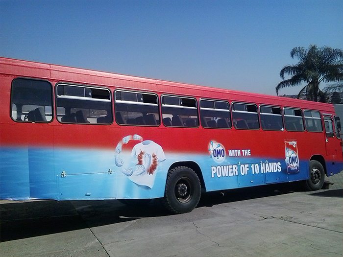 Transit Ads™ brands bus for OMO